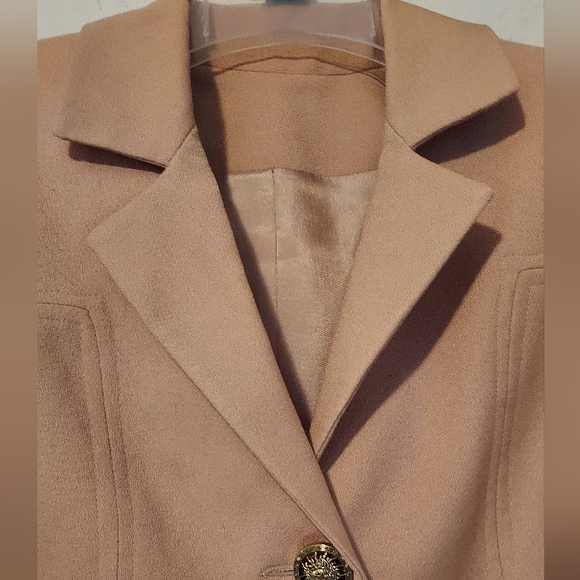 Vintage Gever Originals Jacket Blazer Pebble Tan Button Front Size 8 Wool Tags - Picture 2 of 12